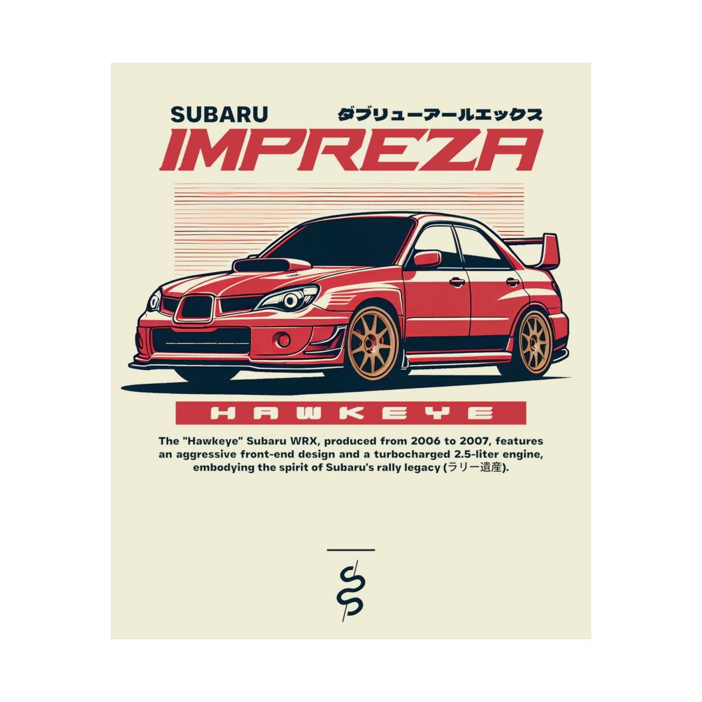 Subaru WRX STI Hawkeye (06-07') Poster