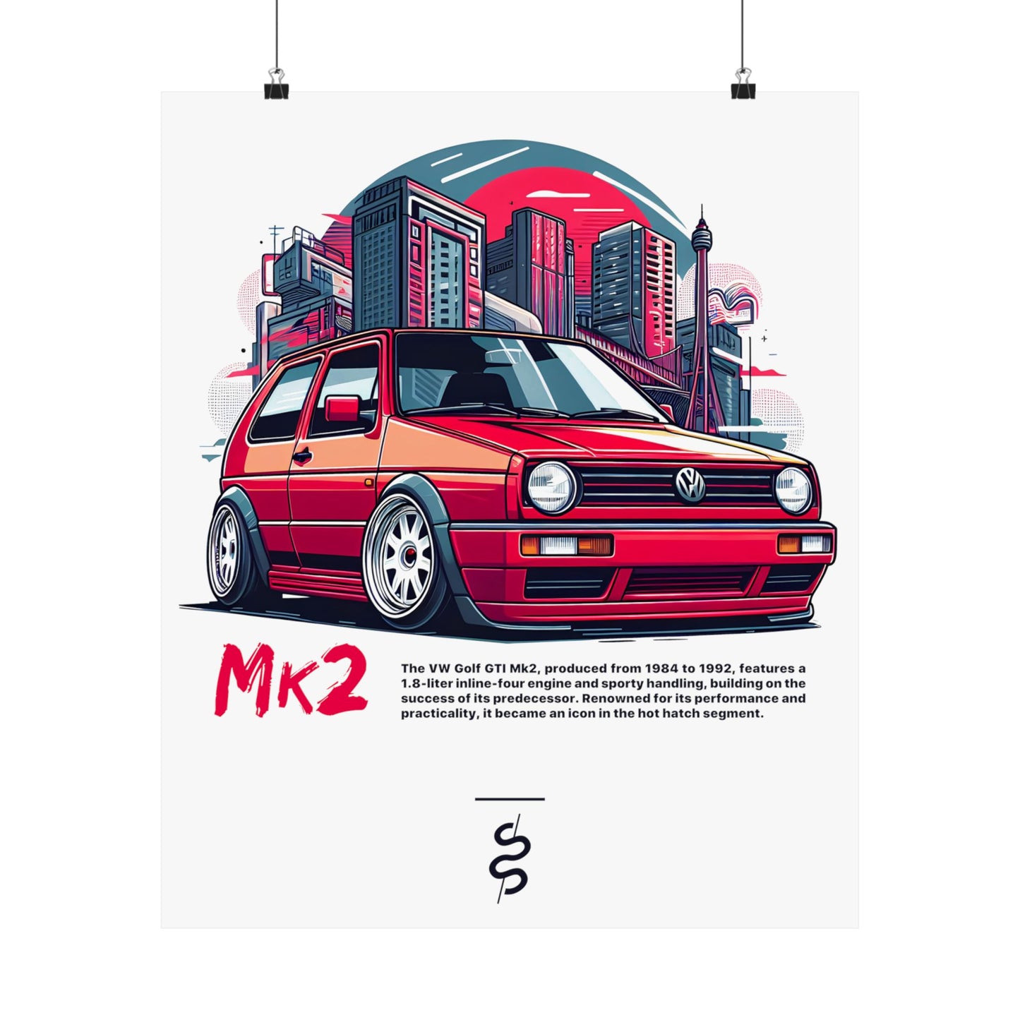 Volkswagen Golf GTI Mk2 (84-92') Poster