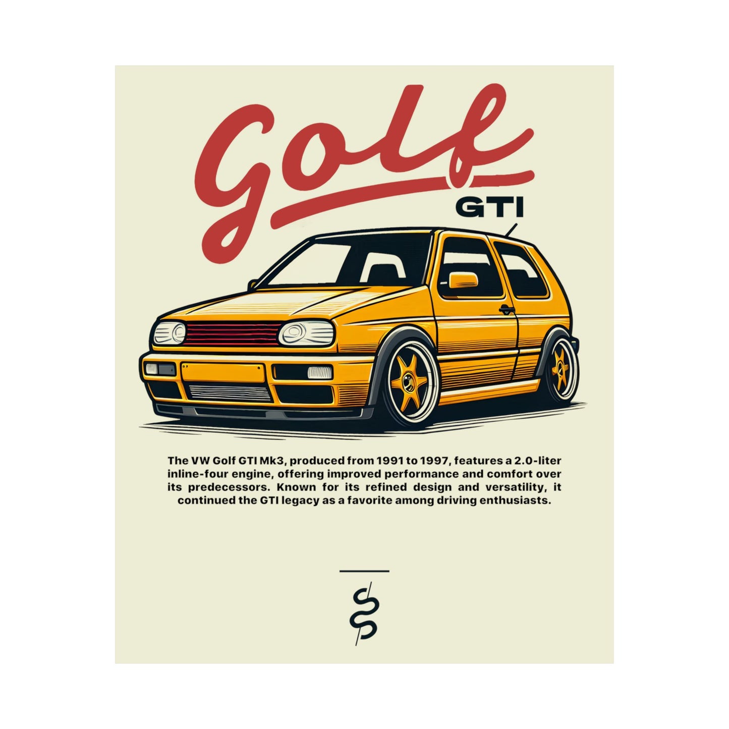 Volkswagen Golf GTI Mk3 (91-98') Poster