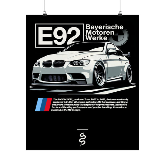 BMW M3 E92 (08-13') Poster