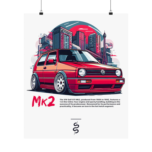 Volkswagen Golf GTI Mk2 (84-92') Poster