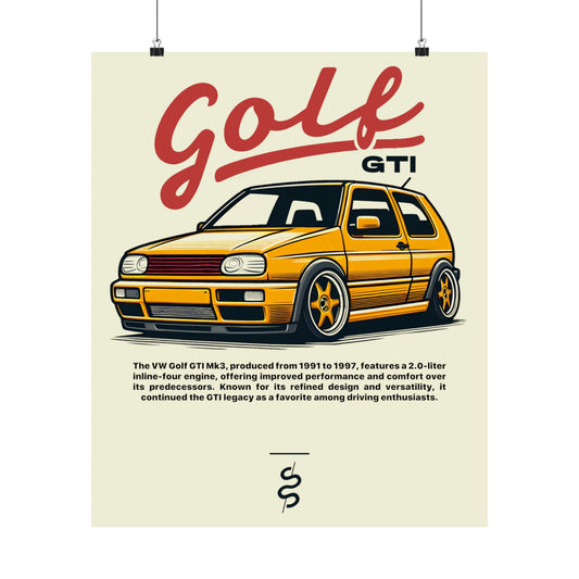 Volkswagen Golf GTI Mk3 (91-98') Poster