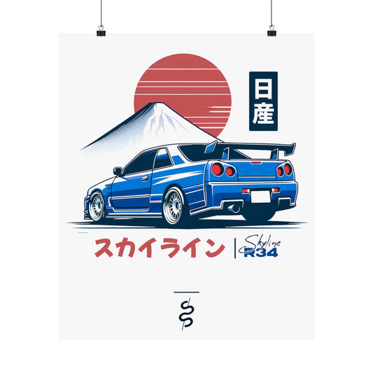 Nissan R34 GT-R (99-02') Poster