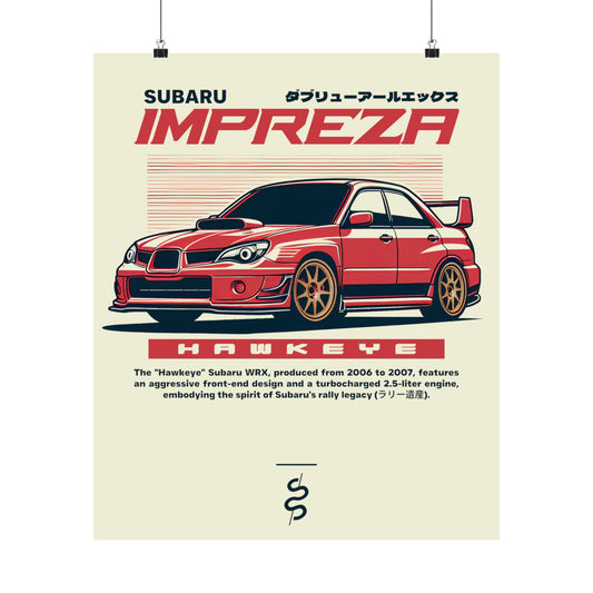 Subaru WRX STI Hawkeye (06-07') Poster