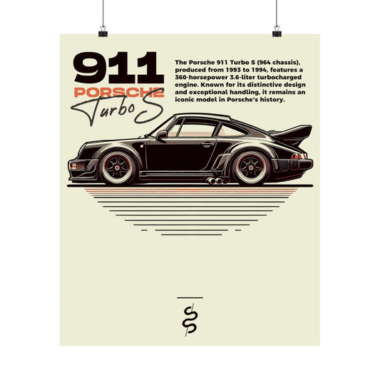 Porsche 911 - 964 (90-94') Poster