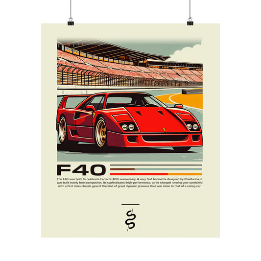 Ferrari F40 (87-92') Poster