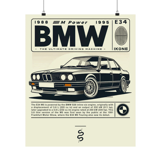 BMW M5 E34 (88-95') Poster