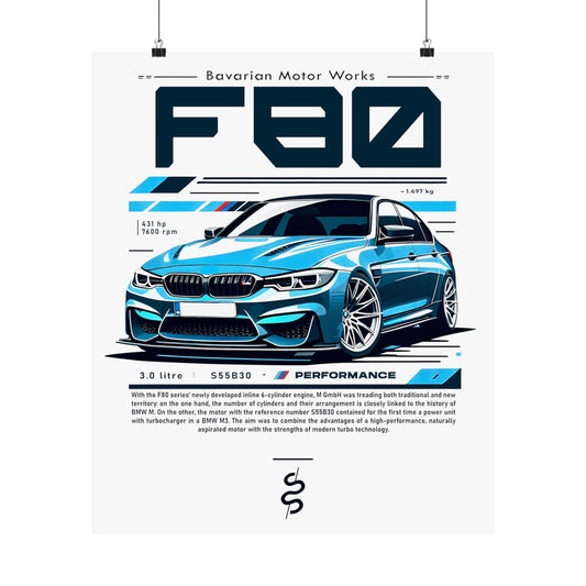 BMW M3 F80 (15-19') Poster